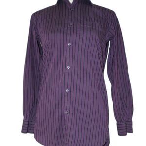Purple and Black Striped DKNY Button Up Shirt